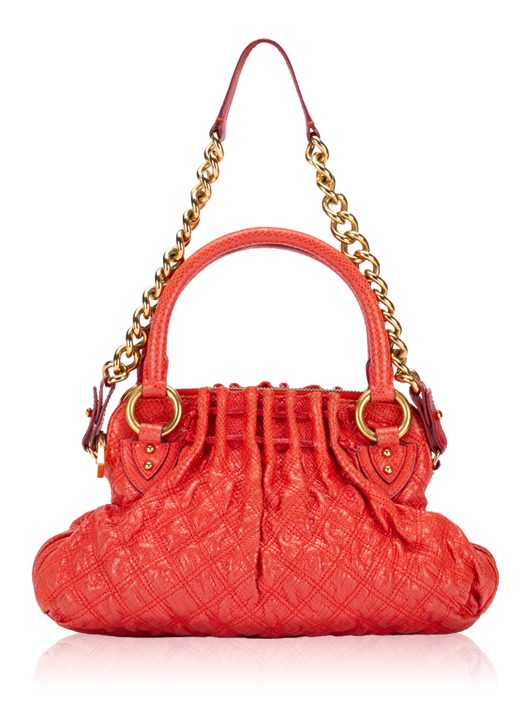 Cecilia Vintage Leather Stam Bag Coral