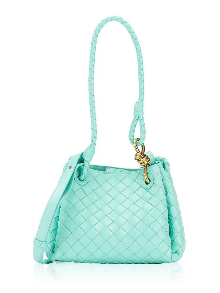 Nappa Intrecciato Parachute Small Shoulder Bag Green Oasis