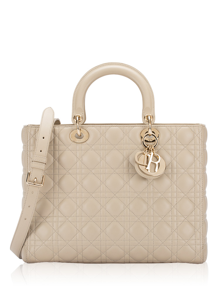 Lambskin Cannage Large Lady Dior Sable