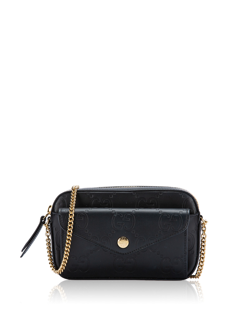 Guccissima Gilbert Super Mini Shoulder Bag Black