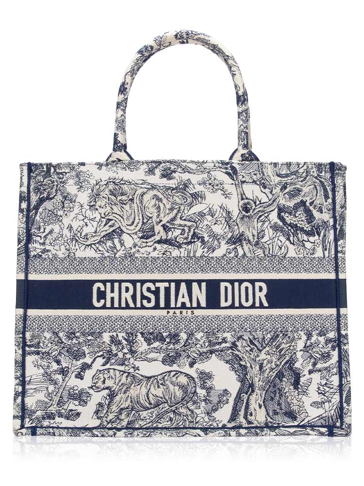 Toile De Jouy Large Book Tote Blue