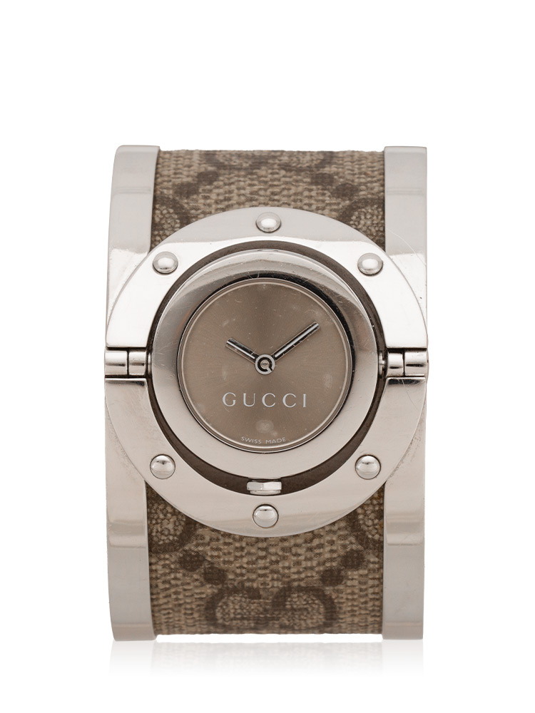 YA112425 GG Twirl 33mm Watch Beige Silver