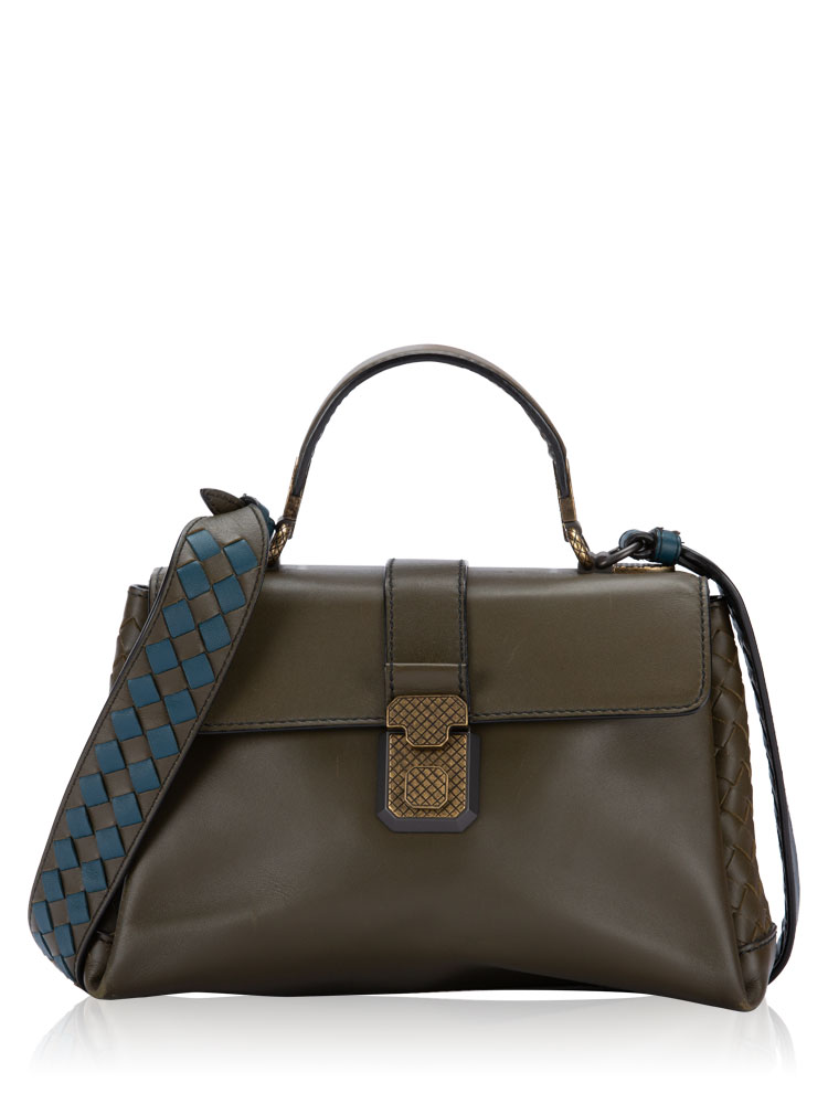 Nappa Piazza Small Top Handle Bag Olive