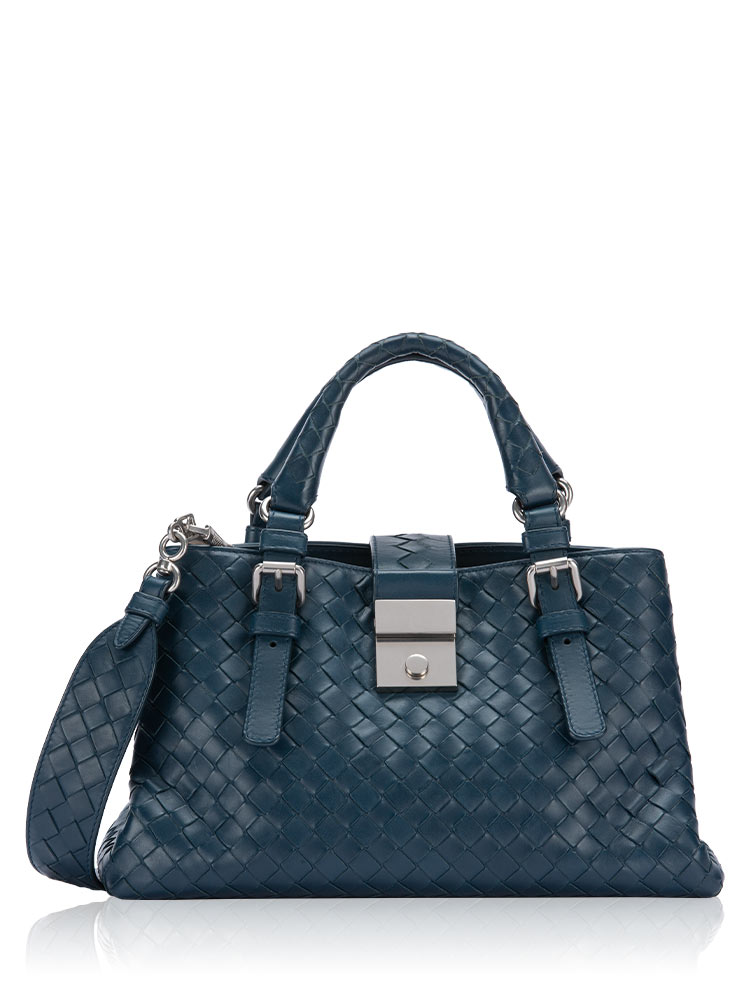 Nappa Intrecciato Roma Mini Shoulder Bag Navy
