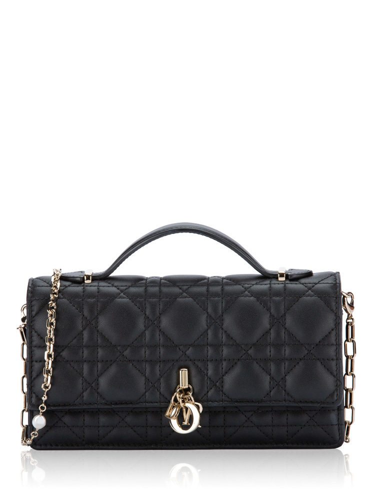 Lambskin Cannage My Dior Mini Shoulder Bag Black