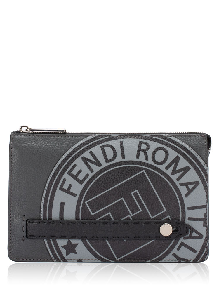 Selleria Stamp Patch Clutch Black Gray