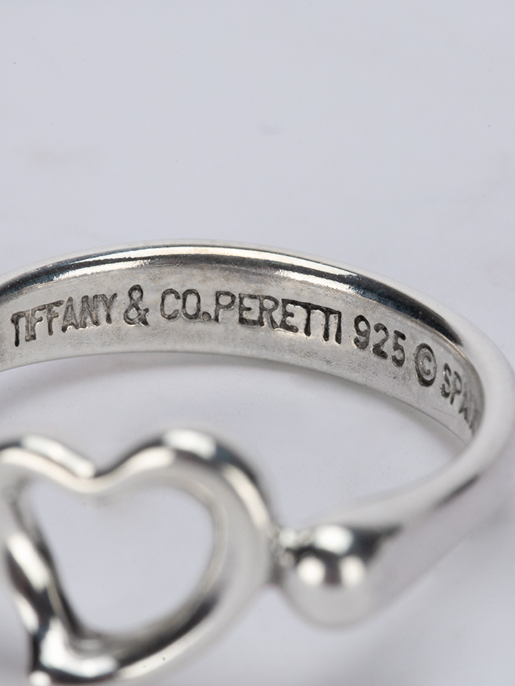 Sterling Silver Elsa Peretti Open Heart Ring Sz 47