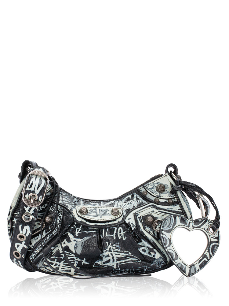Graffiti Le Cagole XS Shoulder Bag Black White
