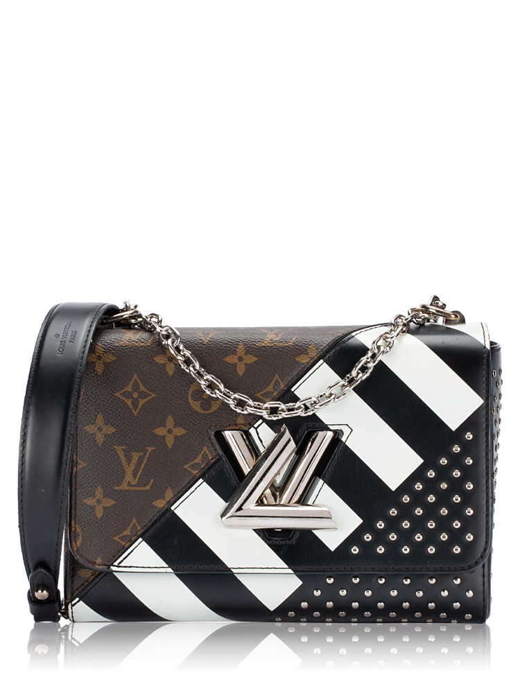Calfskin Monogram Studded Twist Shoulder Bag MM