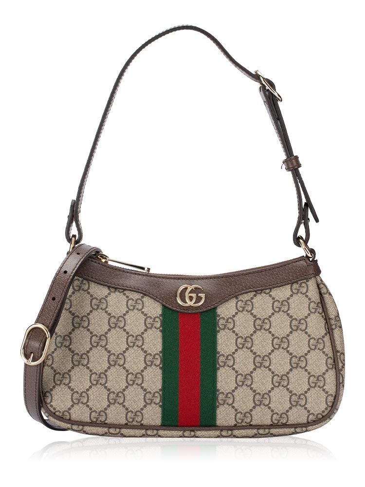GG Supreme Web Ophidia Small Shoulder Bag Beige Ebony