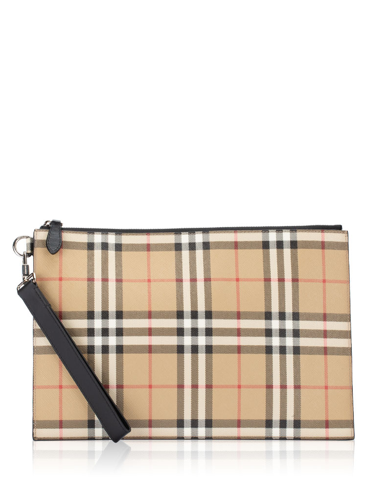 Vintage Check Zip Pouch Archive Beige