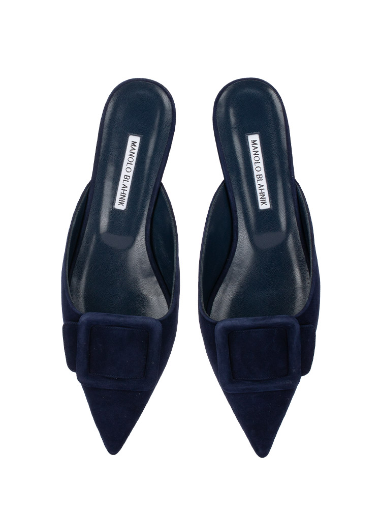 Suede Maysale Flats Navy Sz 40