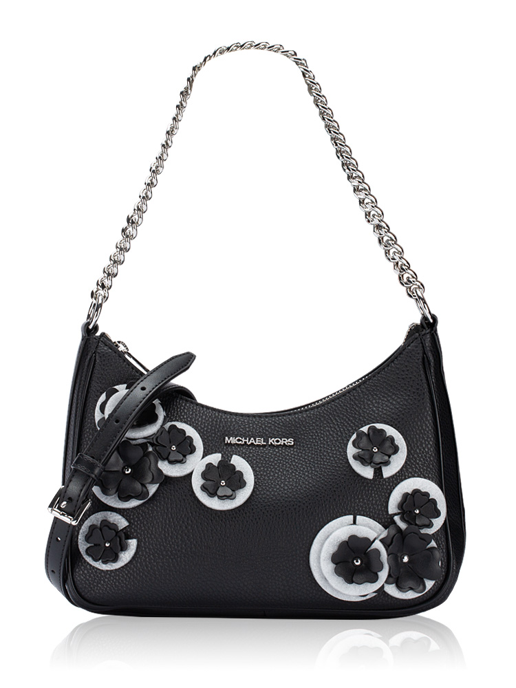 Jet Set Embellished Large Pochette Crossbody Black