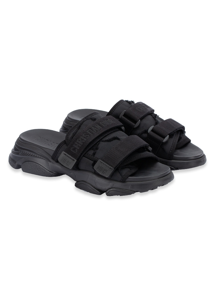 Technical Fabric D-Wander Slide Sandals Black Sz 39
