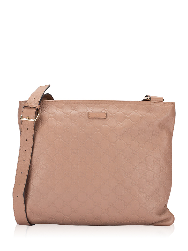 Guccissima Flat Messenger Bag Beige