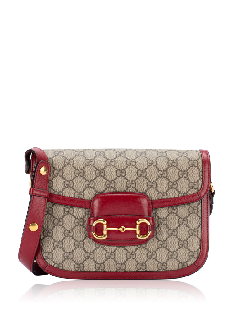 GG Supreme Web Horsebit 1955 Mini Shoulder Bag Beige Red