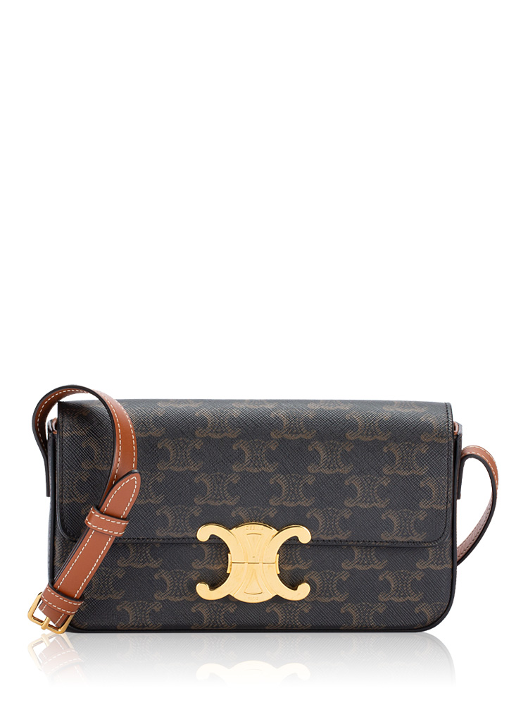 Canvas Triomphe Shoulder Bag Tan