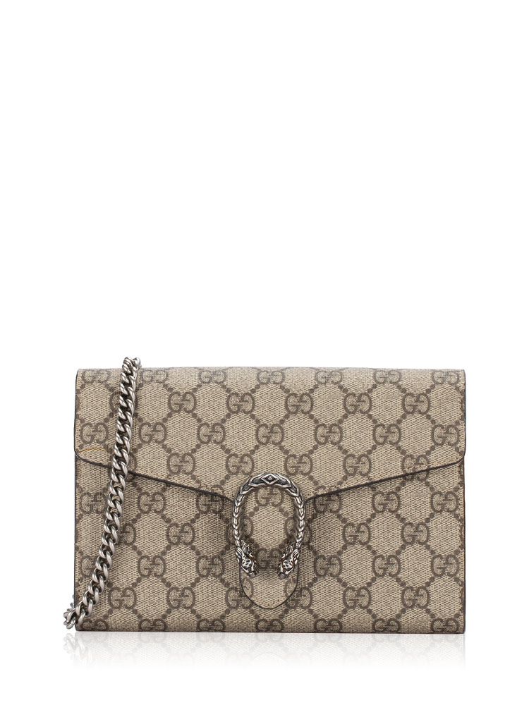 GG Supreme Dionysus Chain Wallet Beige Taupe