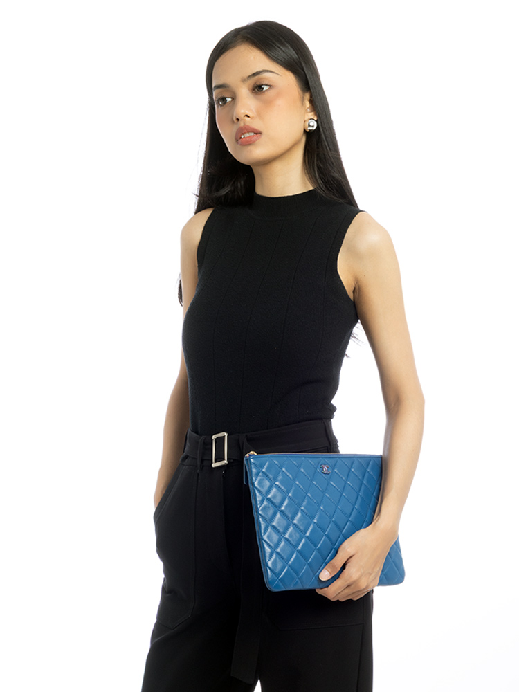 Lambskin Medium O Case Royal Blue