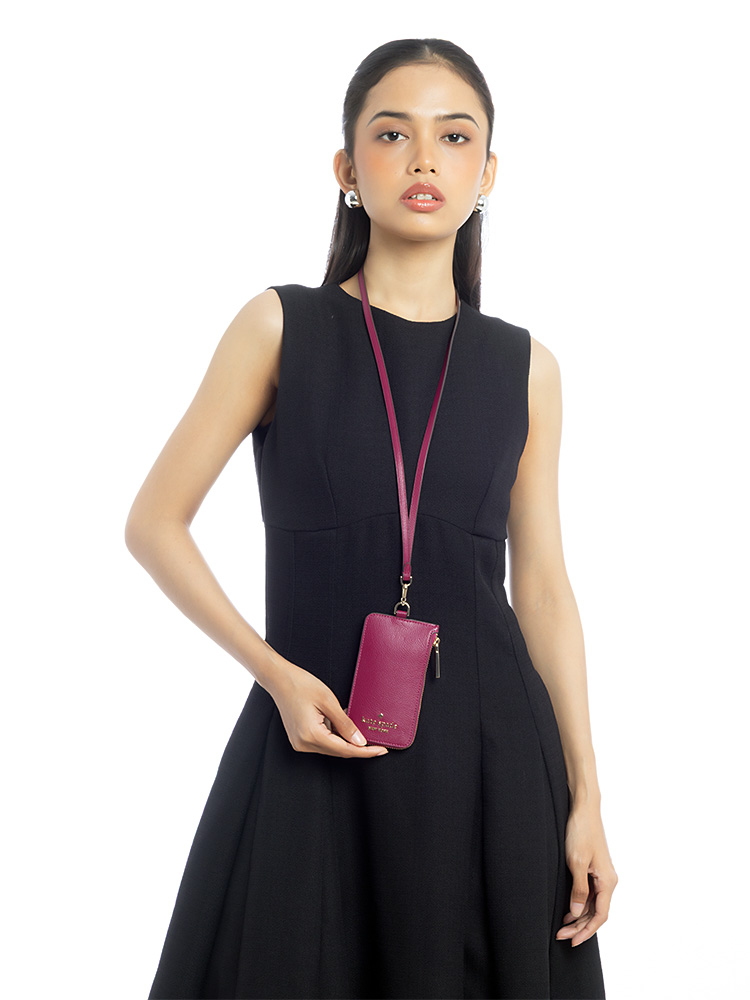 Card Case Lanyard Dark Raspberry