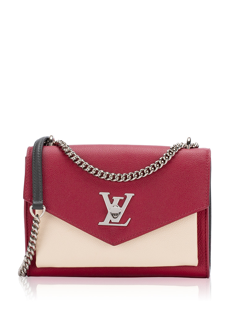 Taurillon Calfskin Mylockme BB Lie De Vin Etain Creme