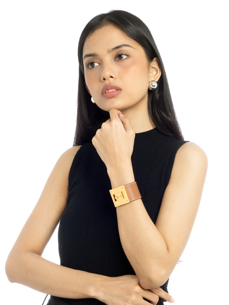 Barenia Kelly Dog Bracelet T1 Fauve
