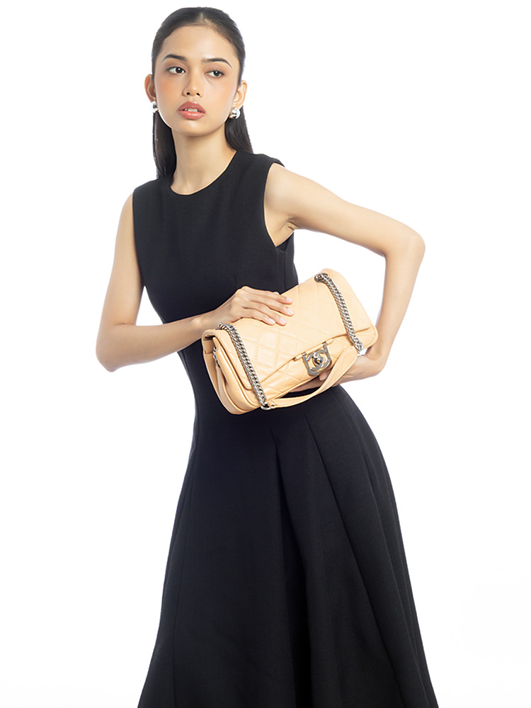 Lambskin Icons Secret Label Medium Flap Bag Beige