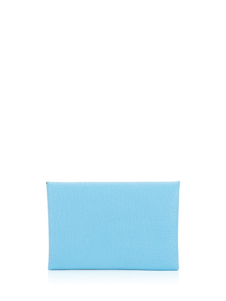 Chevre Mysore Verso Calvi Card Case Celeste Kraft