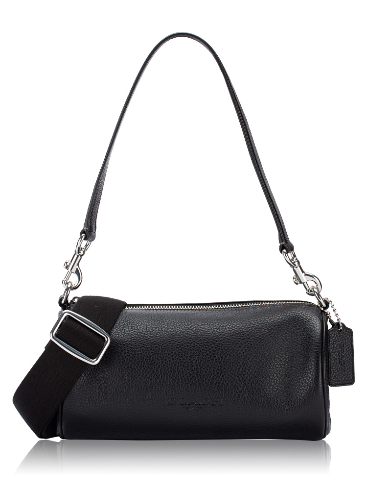 CET81 Andre Pebble Leather 24 Barrel Bag Black