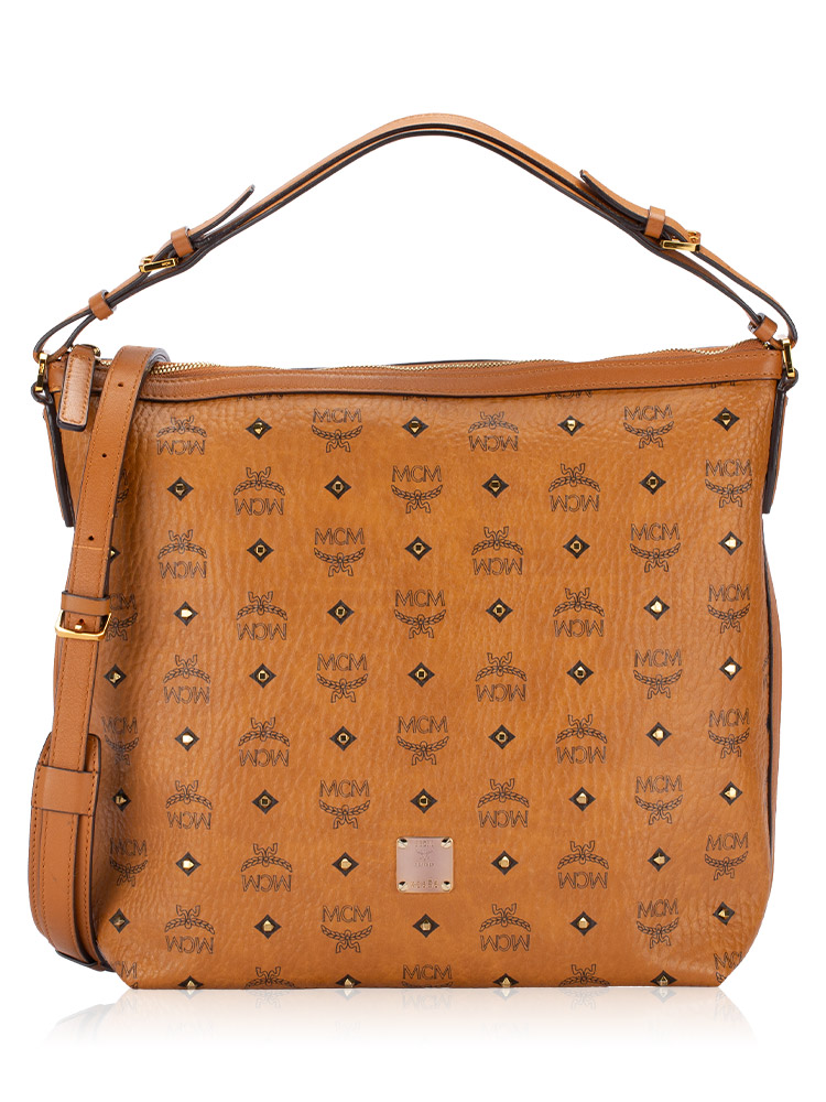 Visetos Aren Studded Hobo With Long Strap Cognac