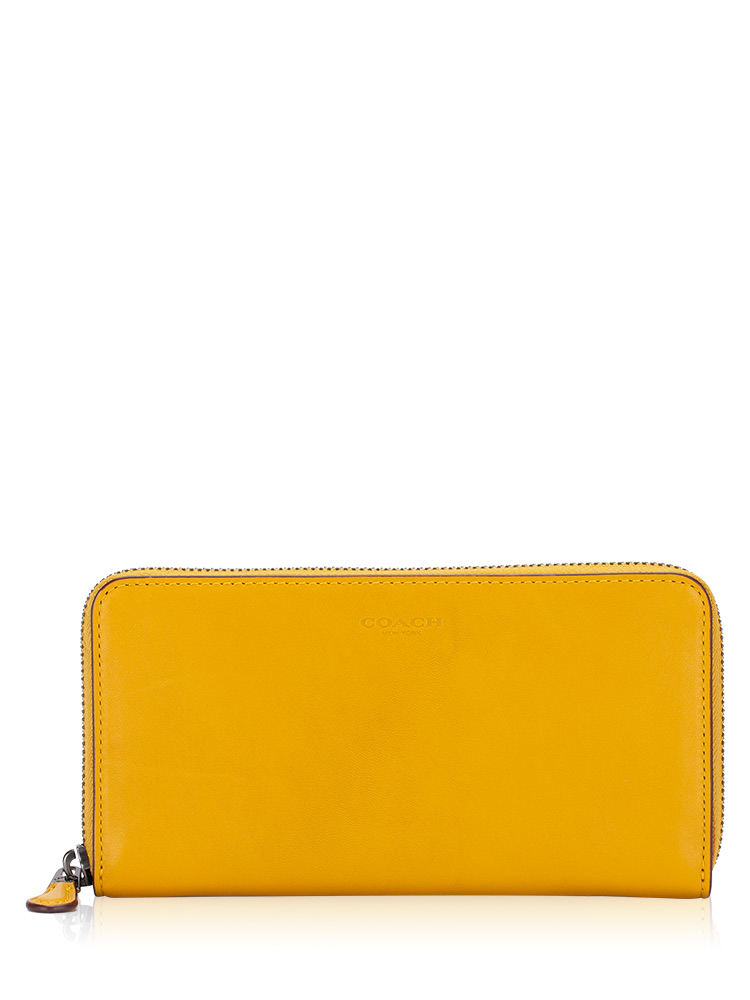 54300 Accordion Zip Long Wallet Yellow