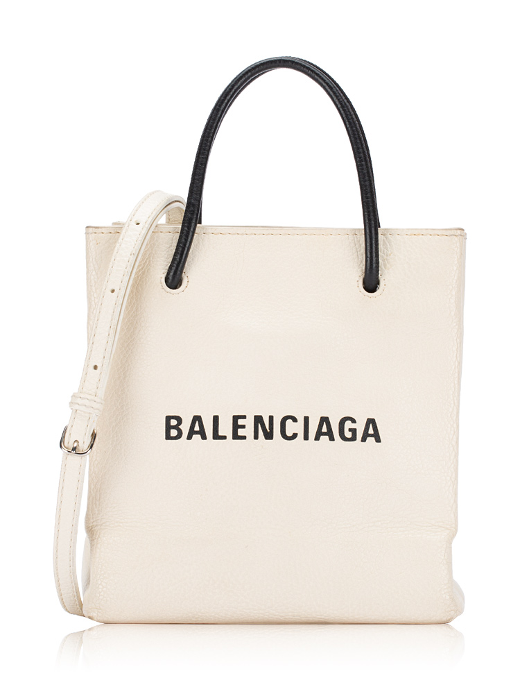 Calfskin Logo XXS Tote White