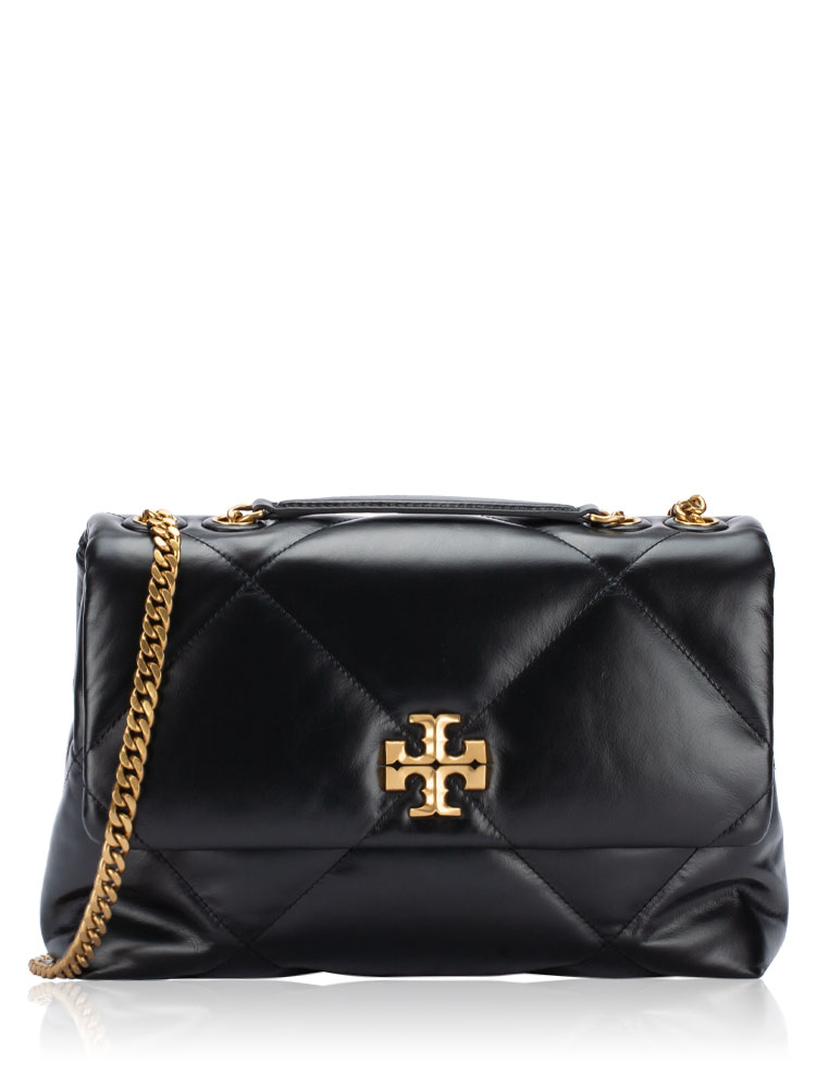 Kira Diamond Quilted Convertible Shoulder Bag Black