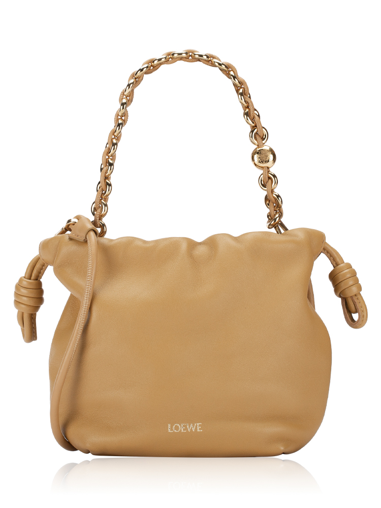Mellow Nappa Flamenco Knot Mini Crossbody with Donut Chain Sahara