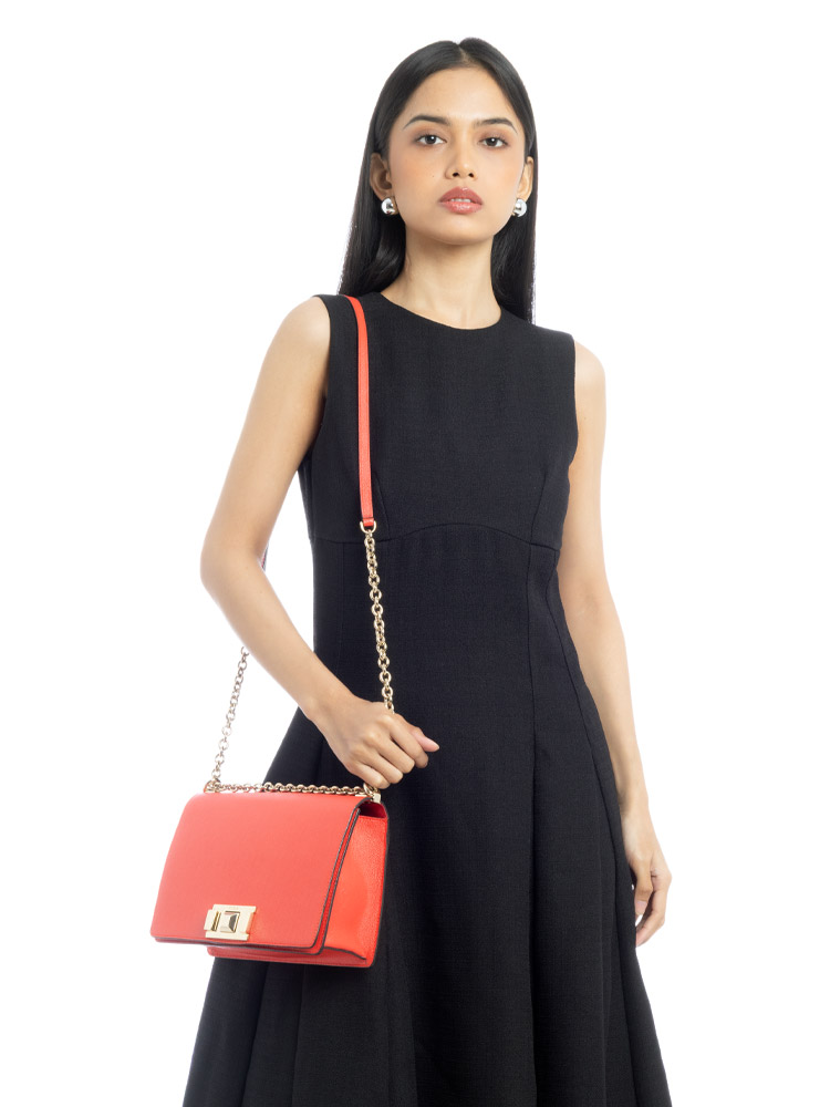 Mimi Leather Crossbody Ruby