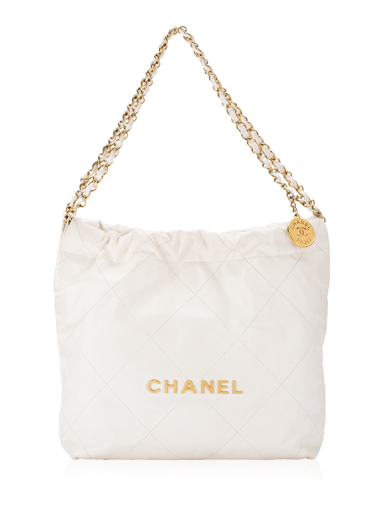 Shiny Calfskin Small Chanel 22 White
