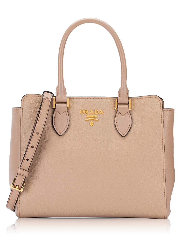 1BA113 Saffiano Soft Calf Top Handle Bag Cipria