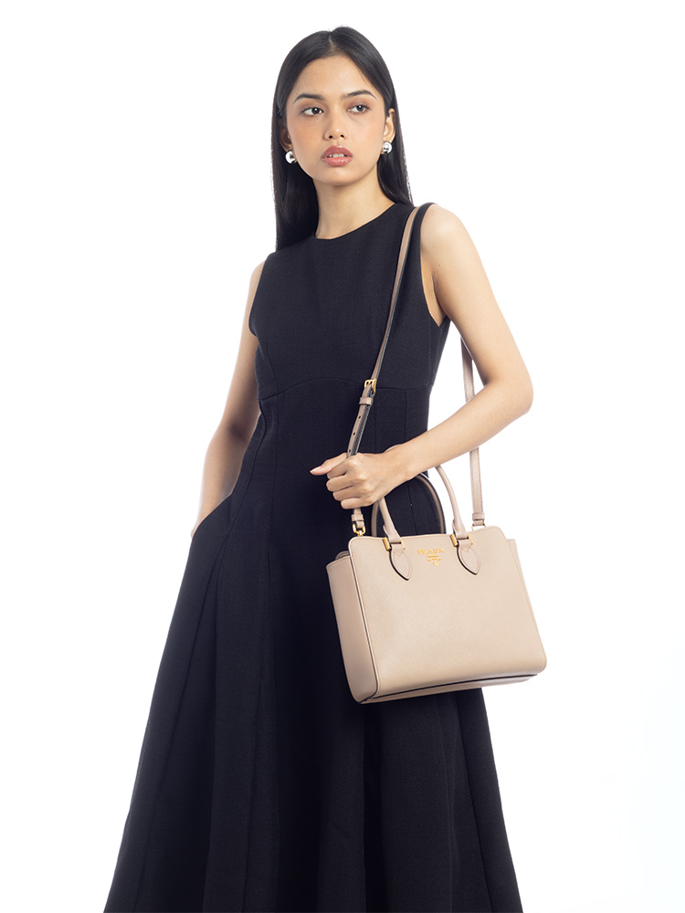 1BA113 Saffiano Soft Calf Top Handle Bag Cipria