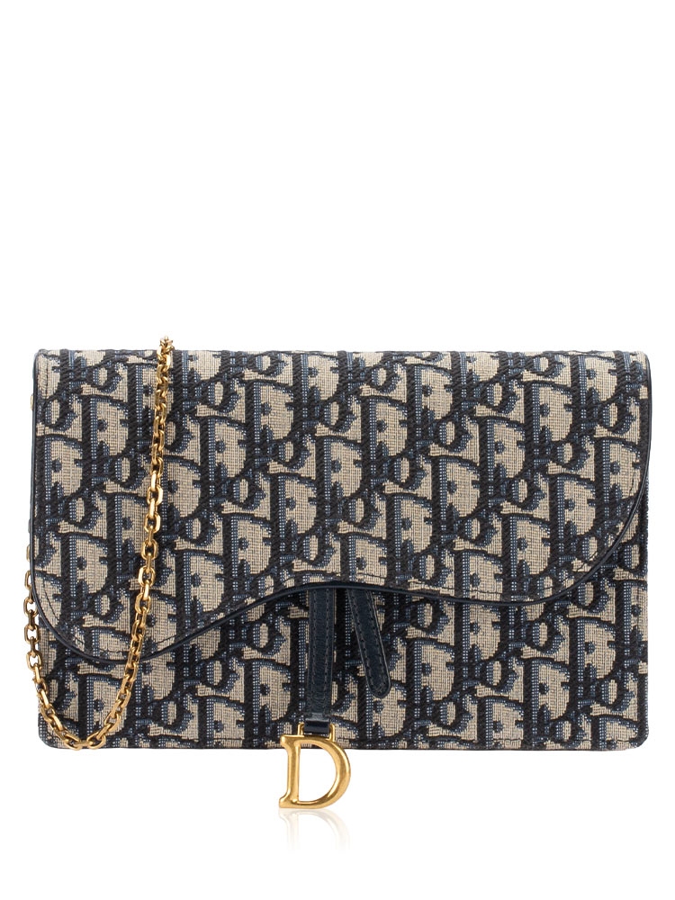 Oblique Saddle Chain Pouch Blue