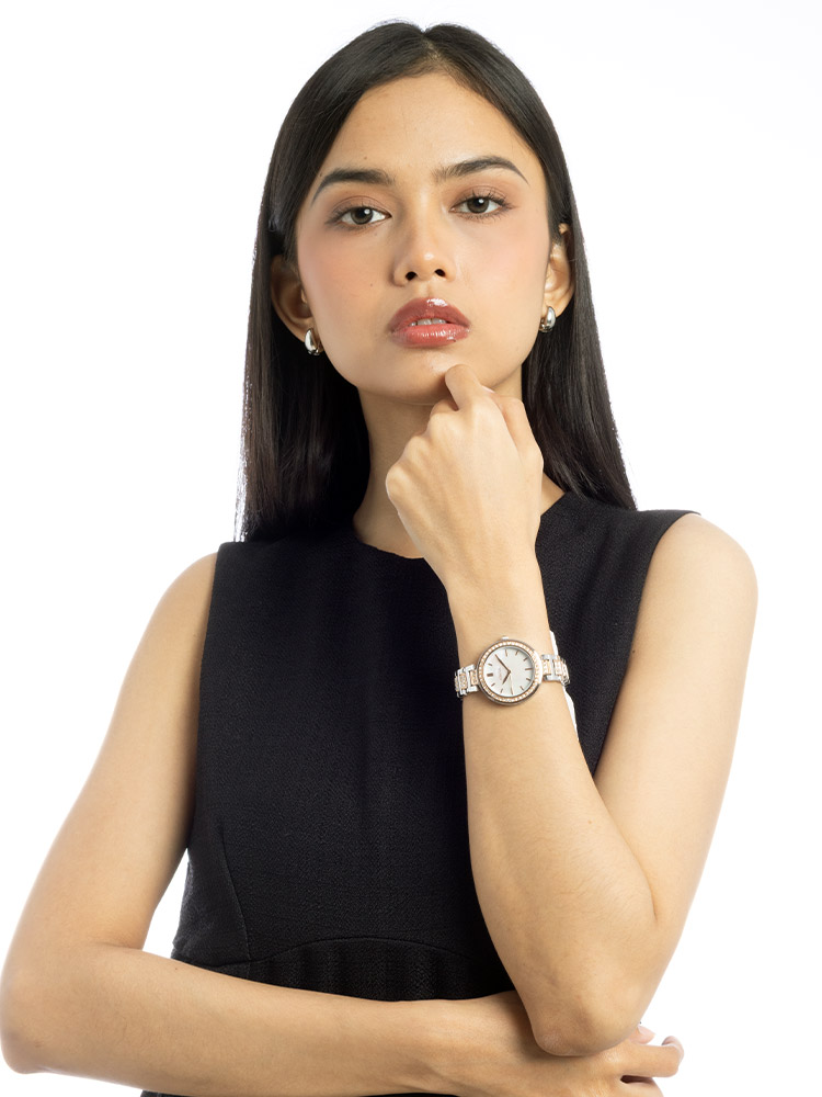 BQW3337 Karli 32mm Two-Tone Stainless Watch Rose Gold Silver