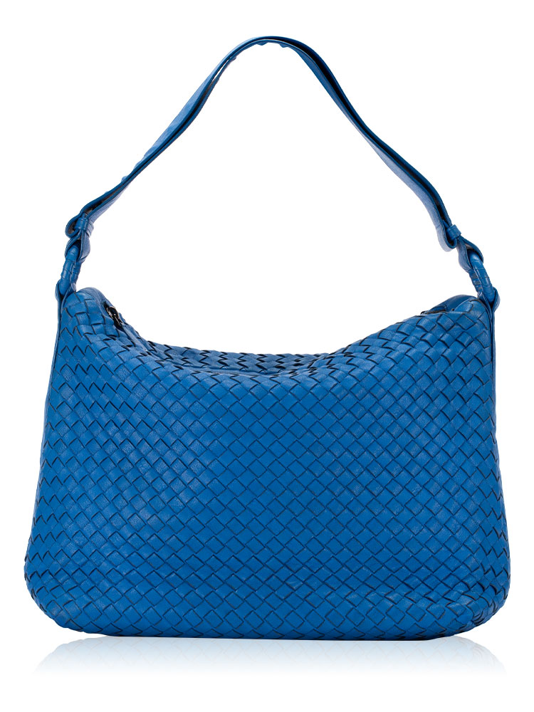Nappa Intrecciato Shoulder Bag Blue