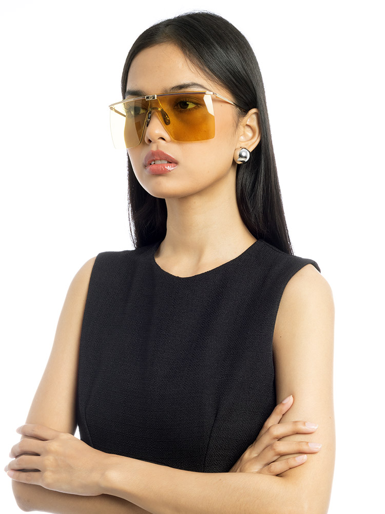 GG1096S Rimless Shield Sunglasses Yellow
