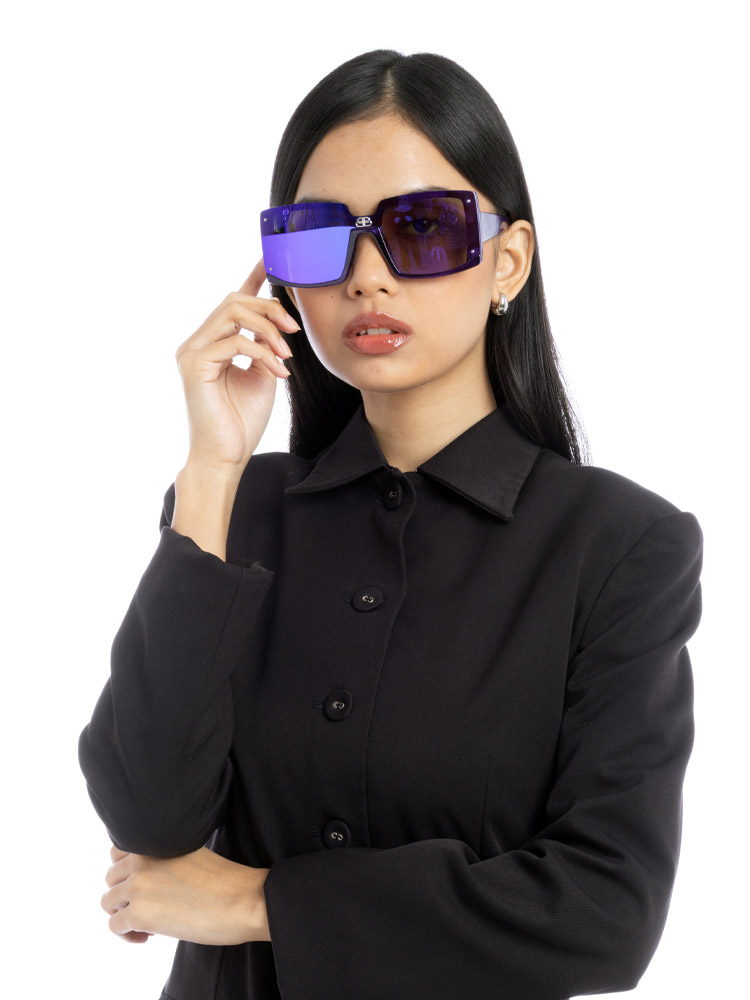 BB0081S Mirror Square Sunglasses Violet