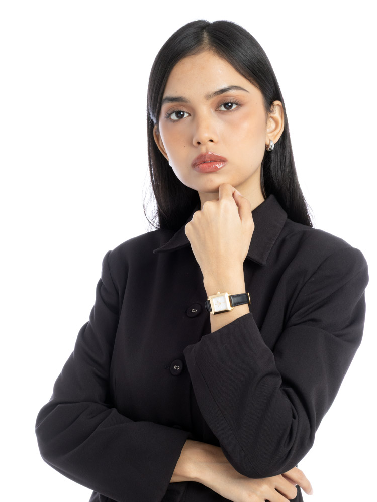 MKO1193 Gwynn Leather Mini Watch Black