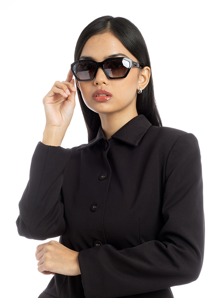 SPR03V-F Cinema Square Sunglasses Brown Black