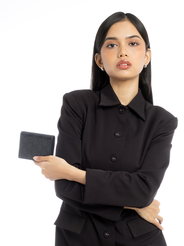 Guccissima Bi-Fold Wallet Black