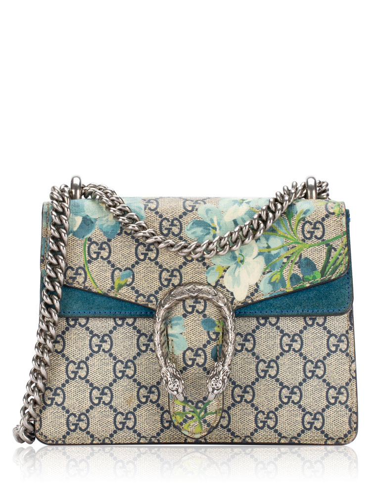 GG Supreme Blooms Dionysus Mini Shoulder Bag Beige Vintage Blue