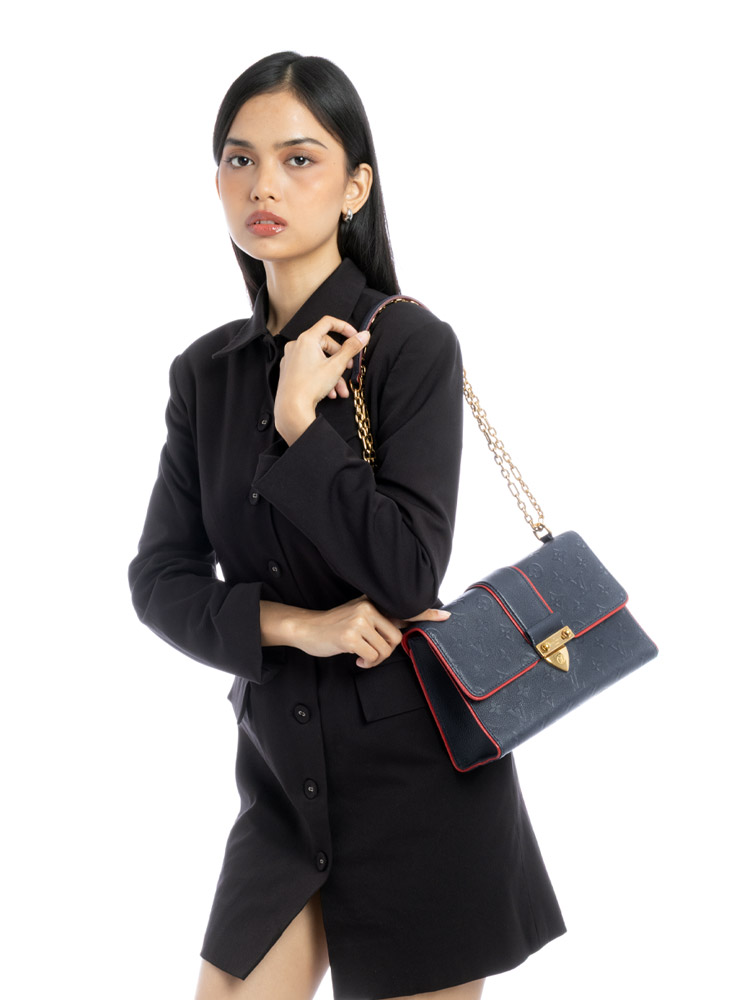 Monogram Empreinte Saint Sulpice PM Marine Rouge