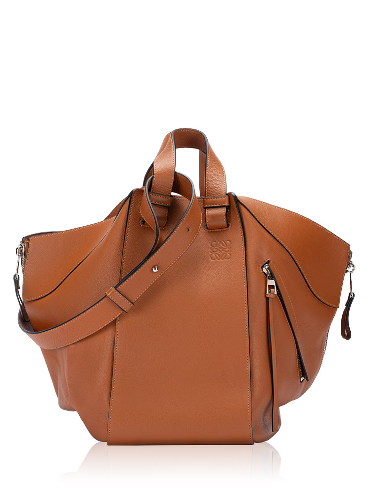 Calfskin Hammock Large Shoulder Bag Tan