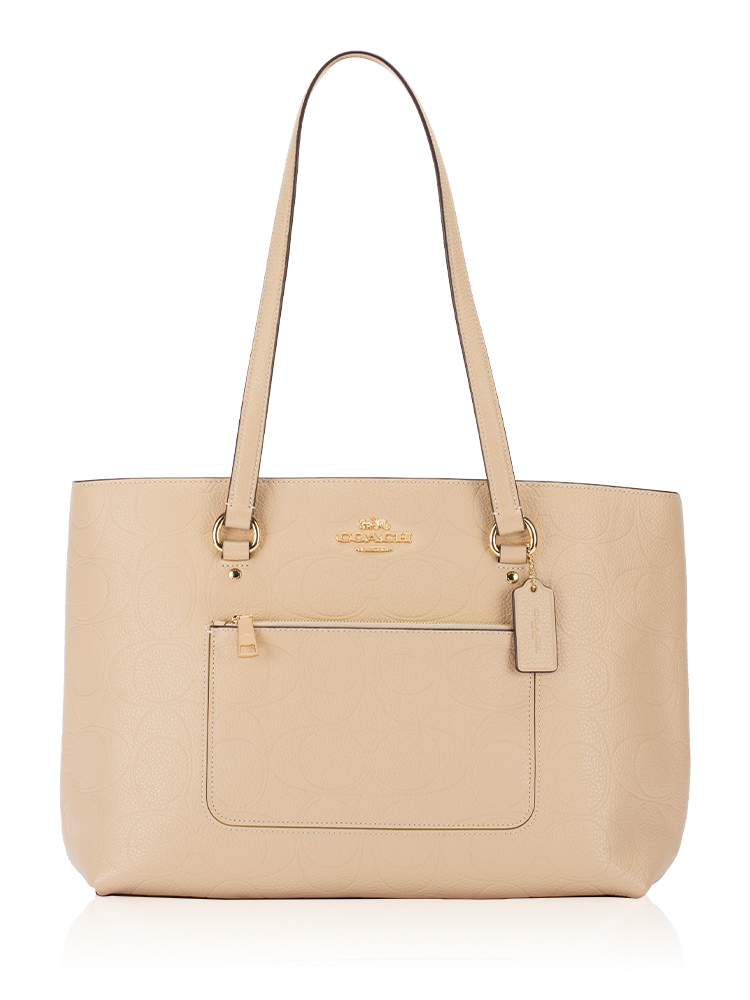 CCD49 Signature Leather Station Tote Oat